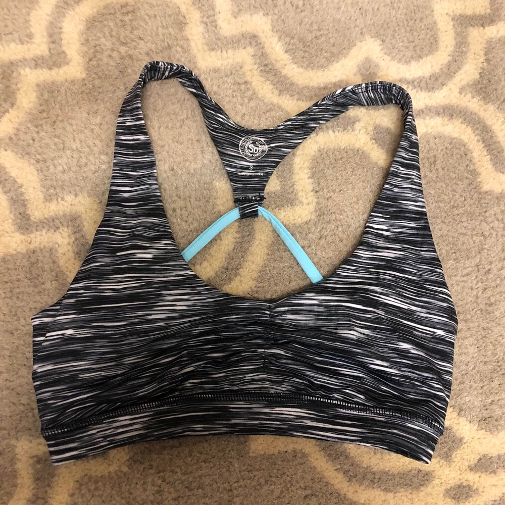 Juniors’ SO Brand Black/White/Blue Sports Bra